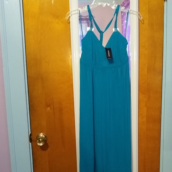 NWT Express Maxi Dress with Tie Around Neck - Size XS - Picture 1 of 14